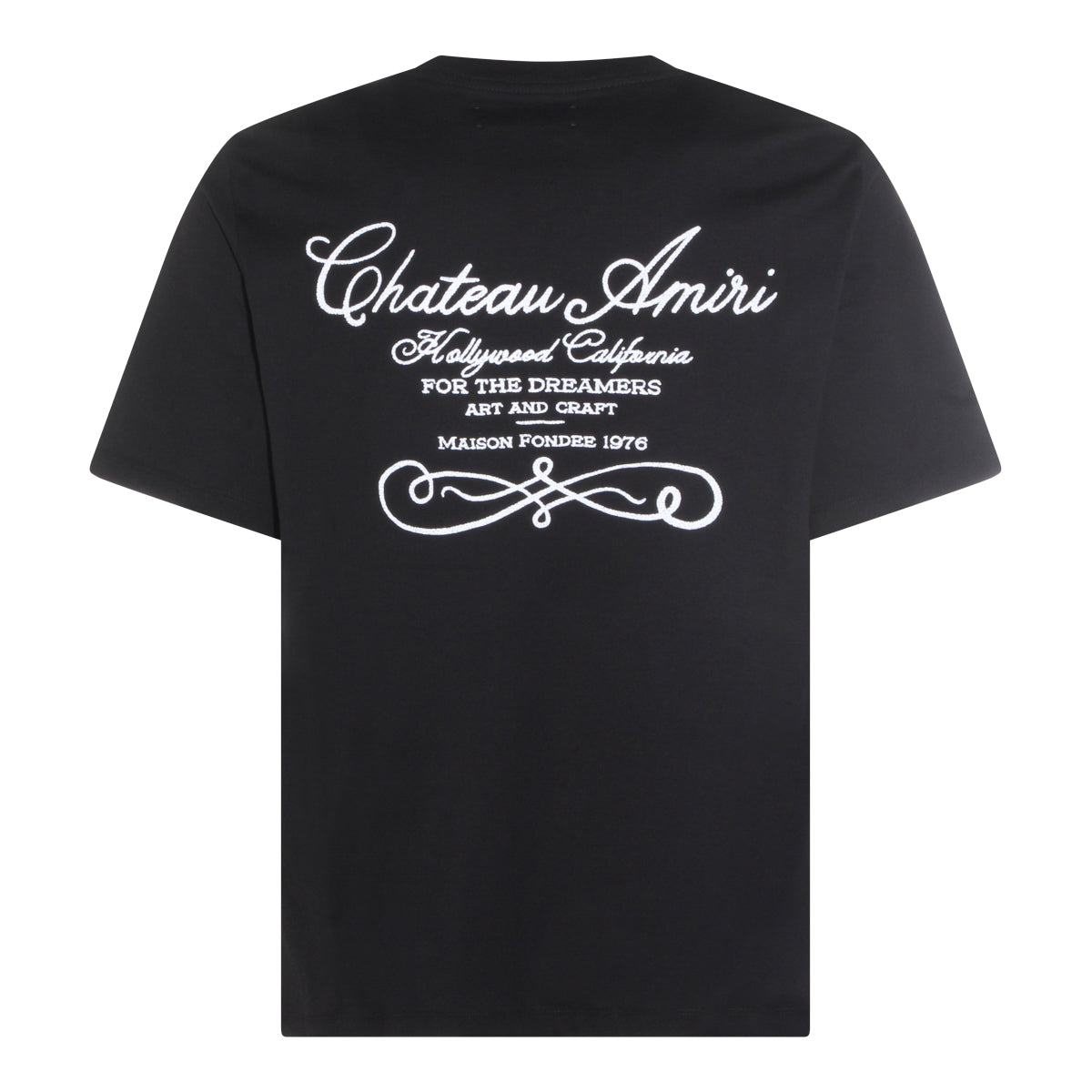 Black Cotton Heart Logo Crew Neck T-Shirt