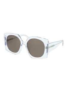 Oversized Square Frame Sunglasses with Transparent Finish