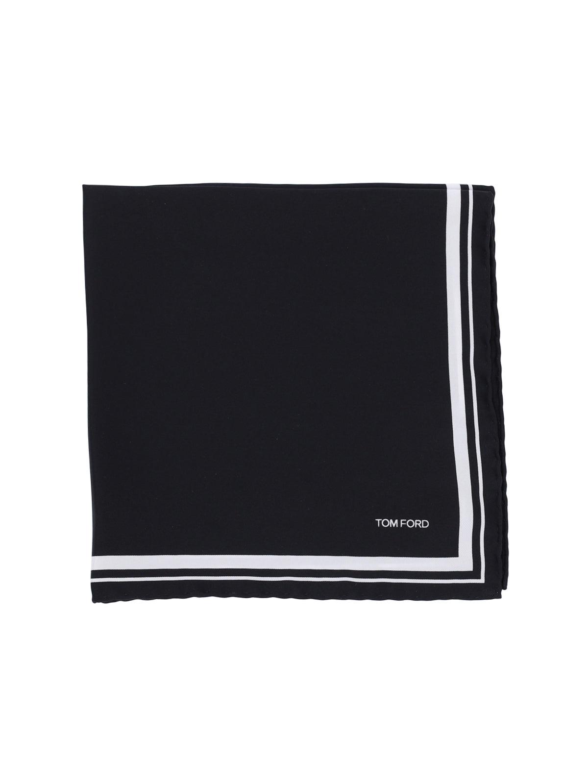 Contrast Detail Pocket Square – Black