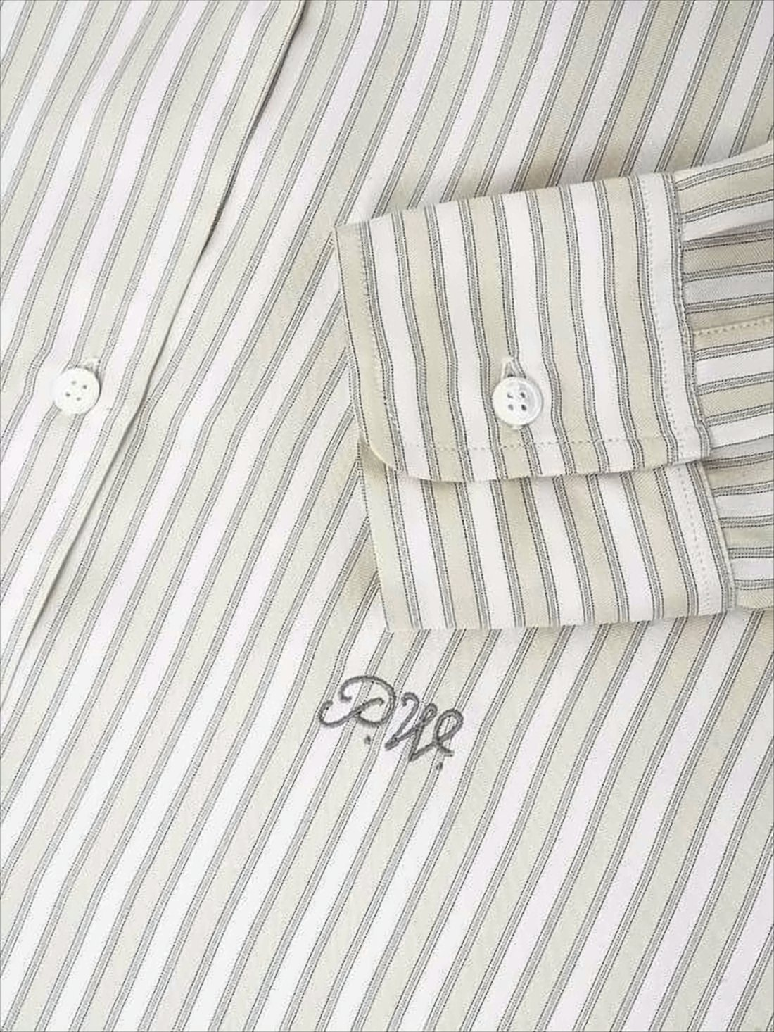 Silk Button-Up Shirt With Vertical Stripe Pattern