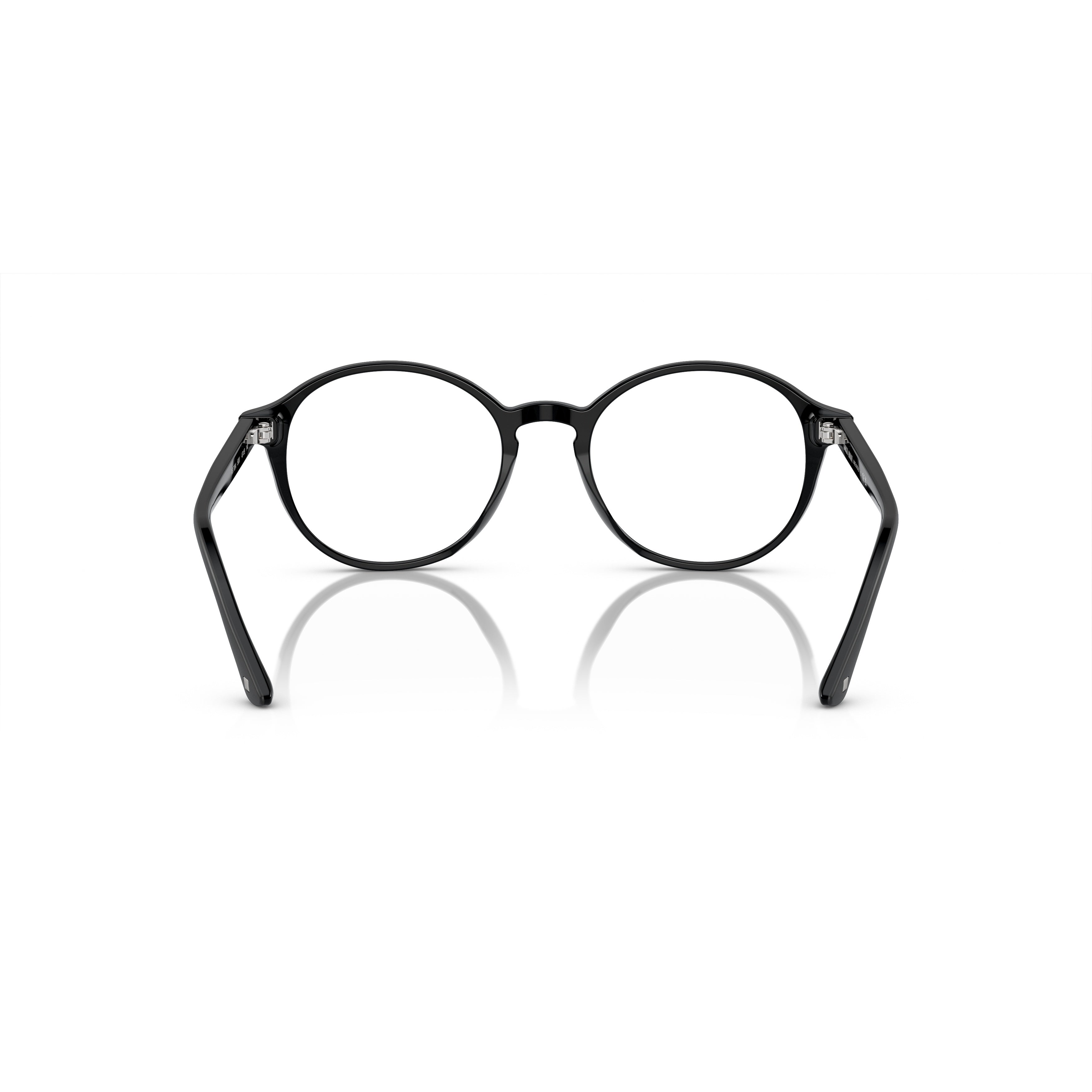 0ar7004 Classic Round Frame Eyeglasses with Polished Black Finish