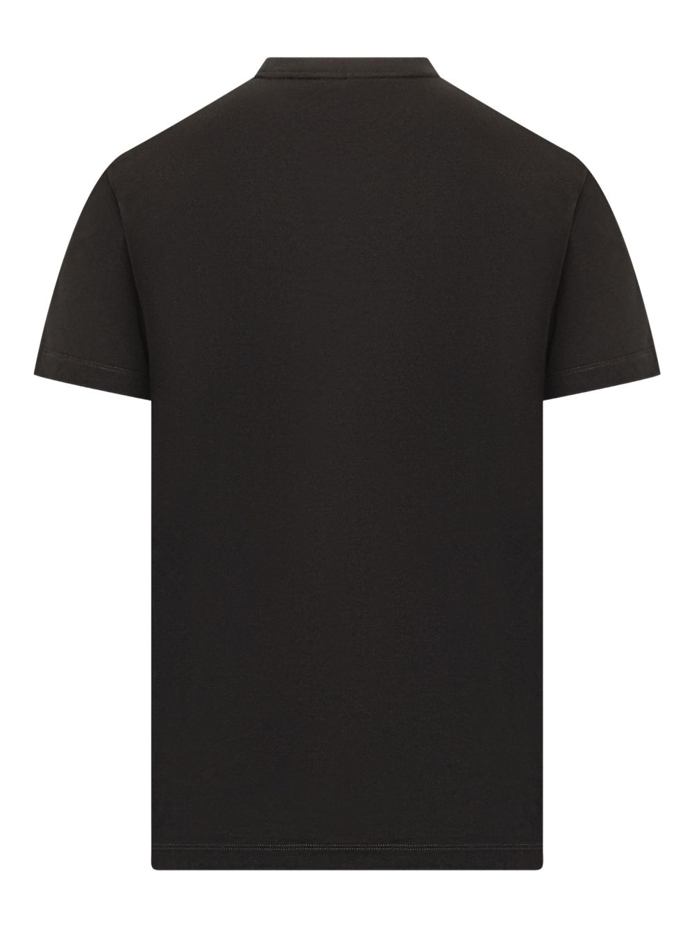 Black Cotton T-Shirt With Gold Medusa Logo