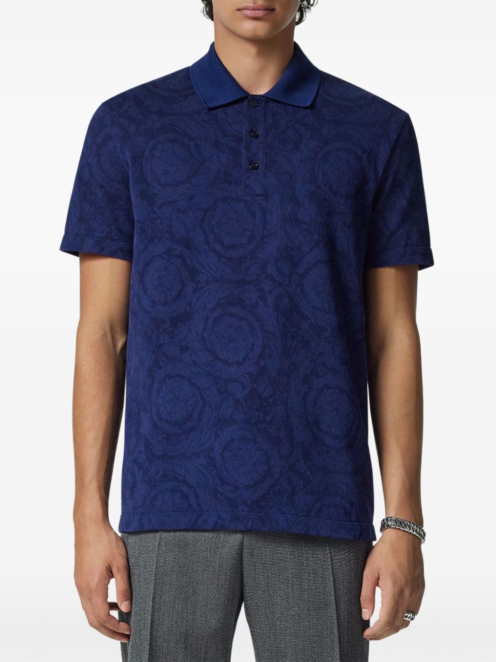Deep Blue Piqué Cotton Polo Shirt