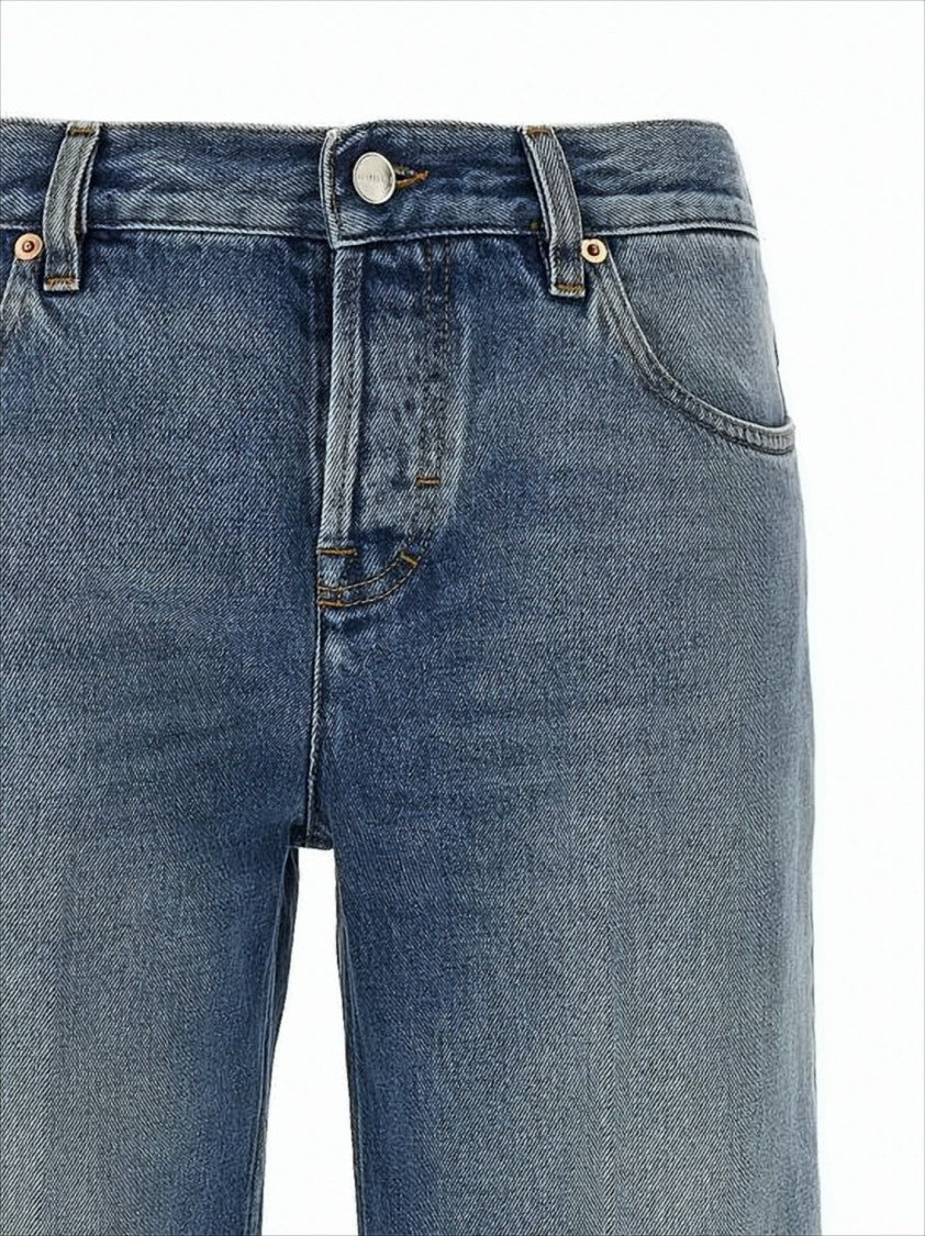 Straight-Leg Denim Pants with Mid-Rise Waist