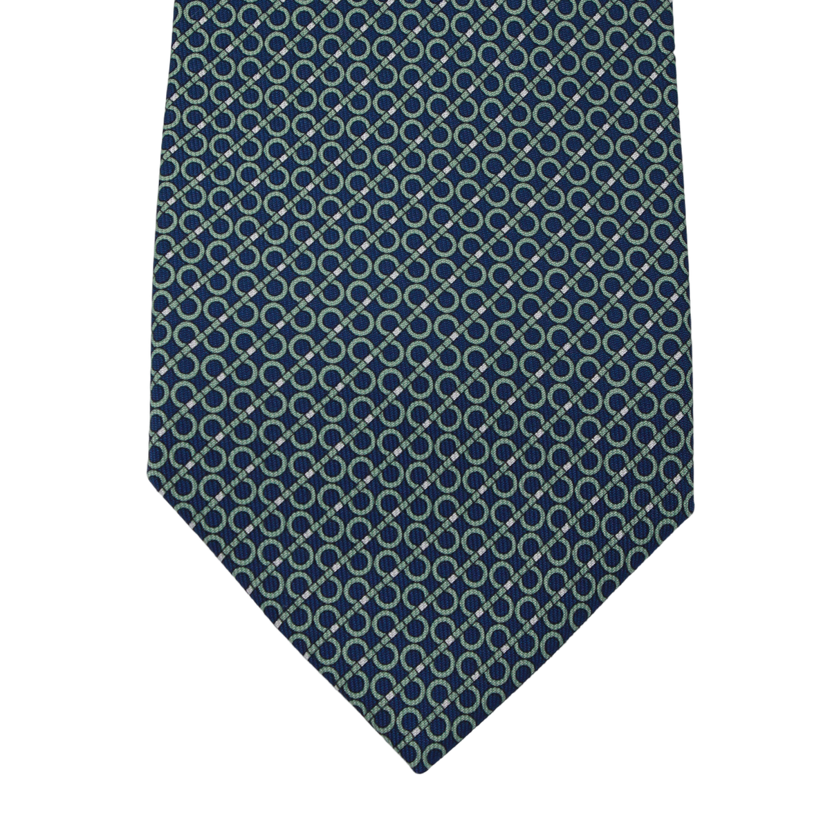 Geometric Patterned Tie in Deep Muted Blue