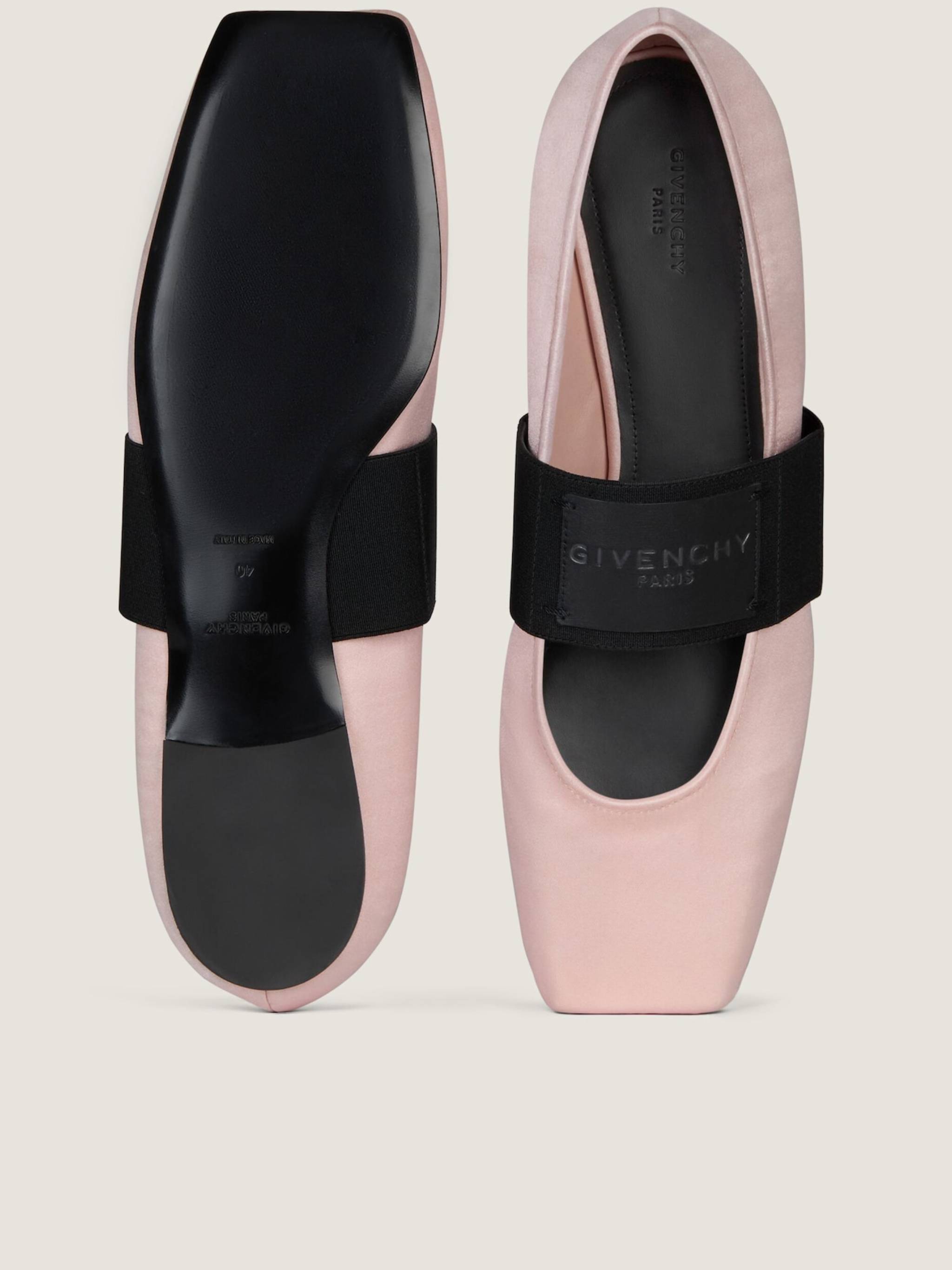 Sliced Square Pointed Pink Ballerina Flats