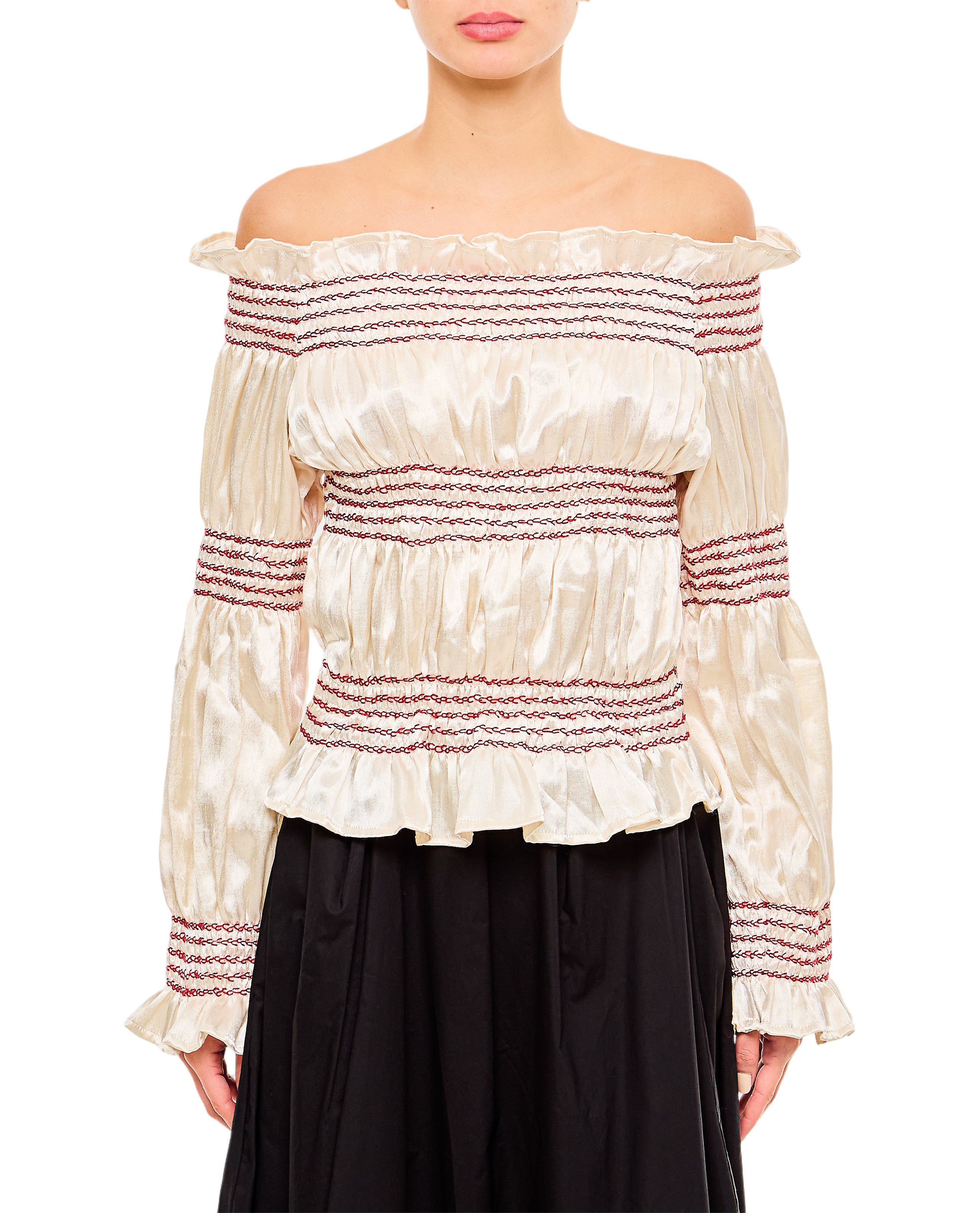 Bateau Neckline Cropped Top