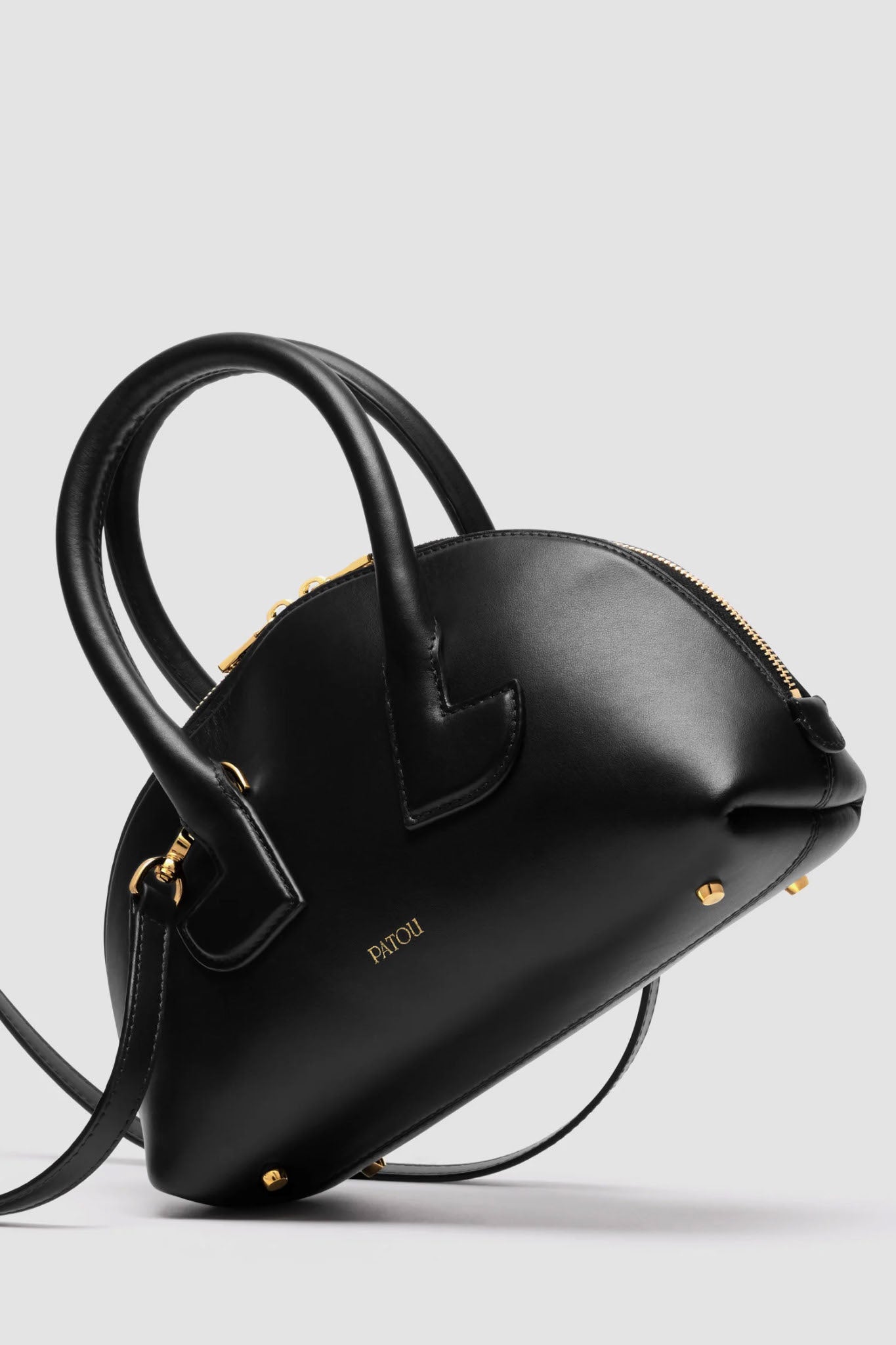 Smooth Leather Bowling Handbag