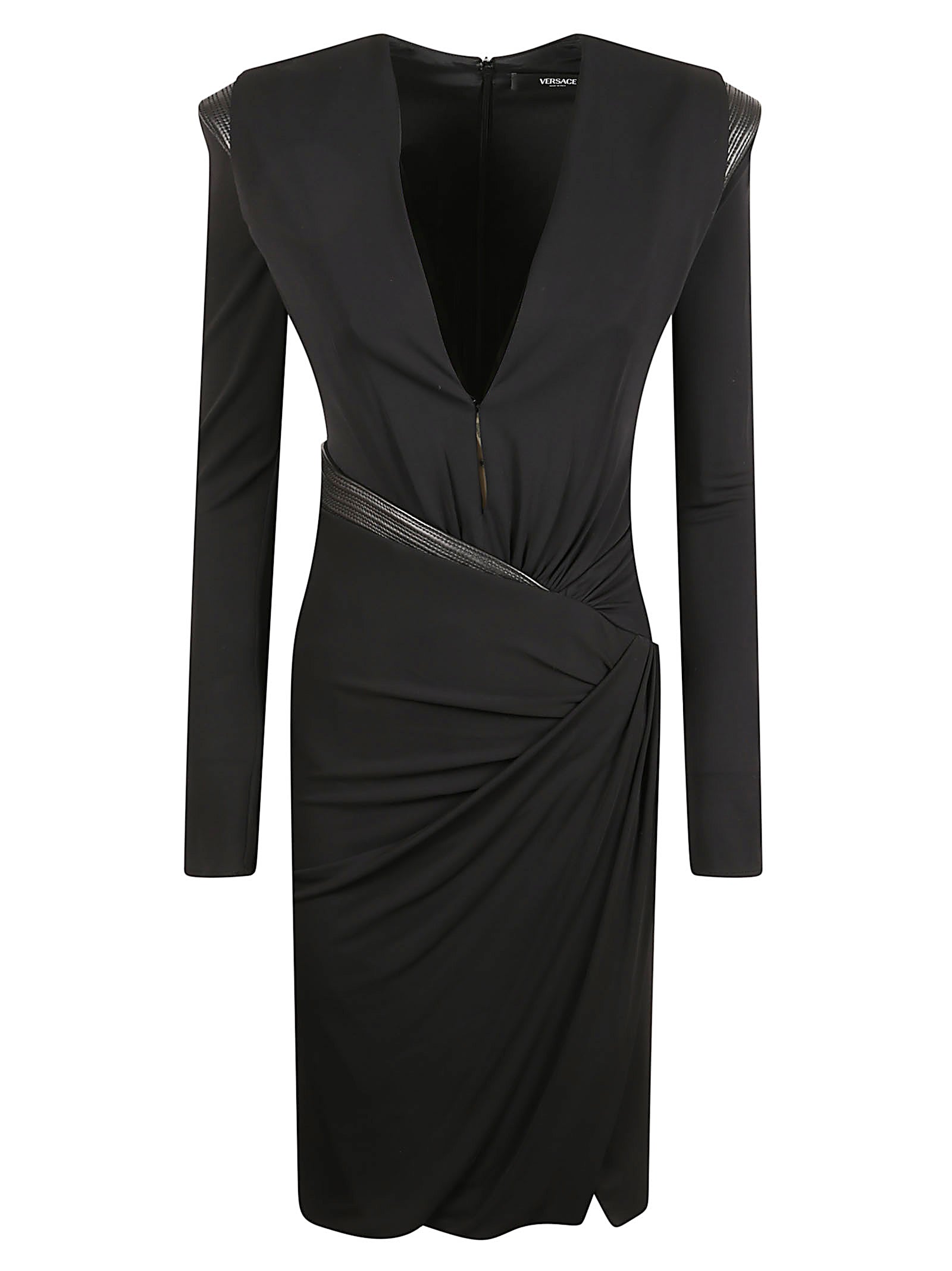Draped Stretch Crepe Jersey Minidress
