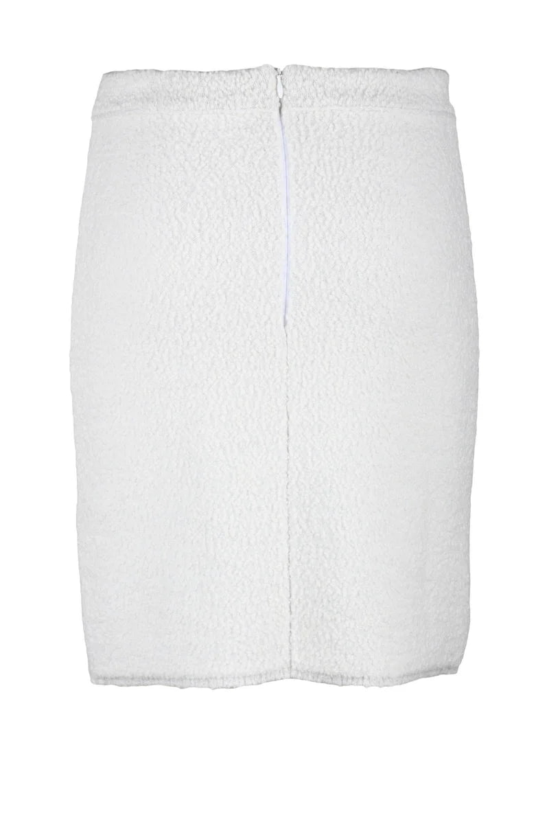 High Waist Wool Skirt - White
