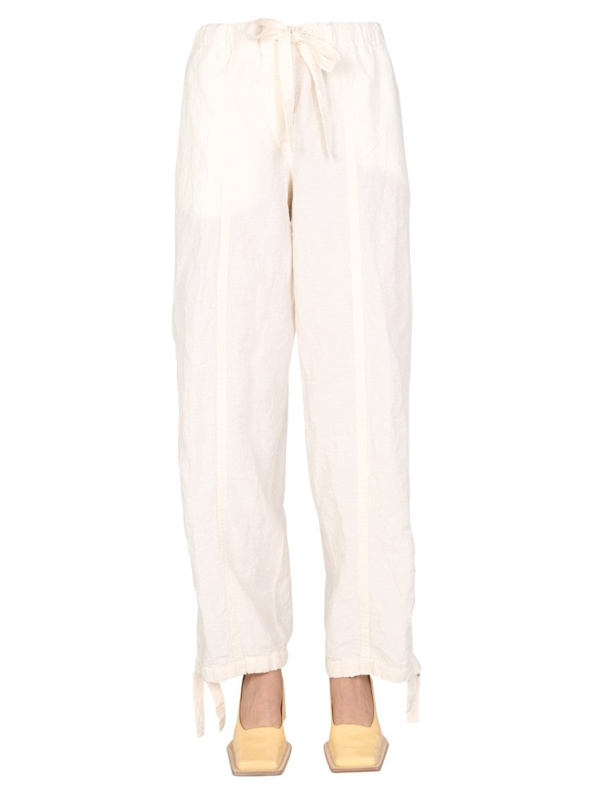 Relaxed Fit Trousers With Drawstring Waist