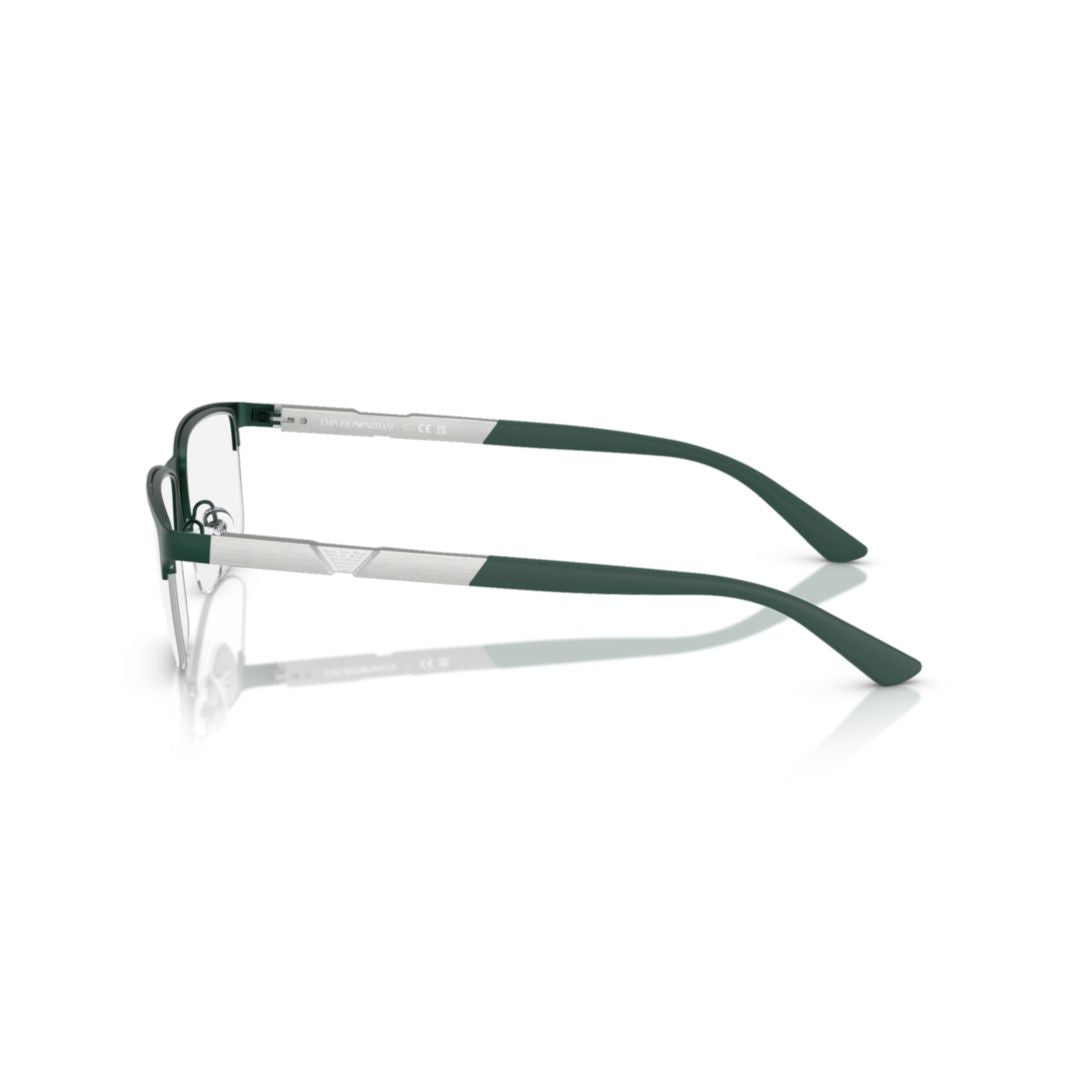 1164 Vista Rectangular Dark Green and Silver Metal Eyeglasses