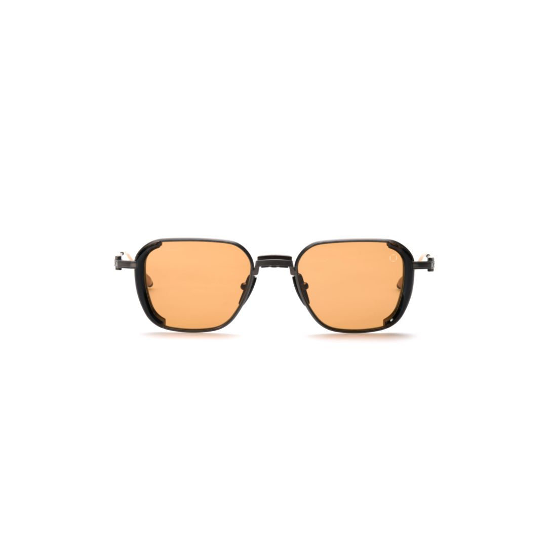 Aks-513 Square-Frame Sunglasses with Amber Tinted Lenses