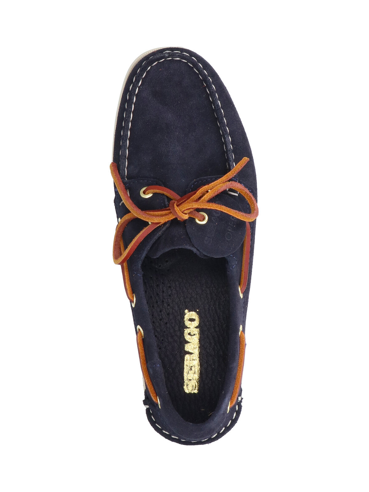 Navy Suede Leather Accent Moccasin Loafers