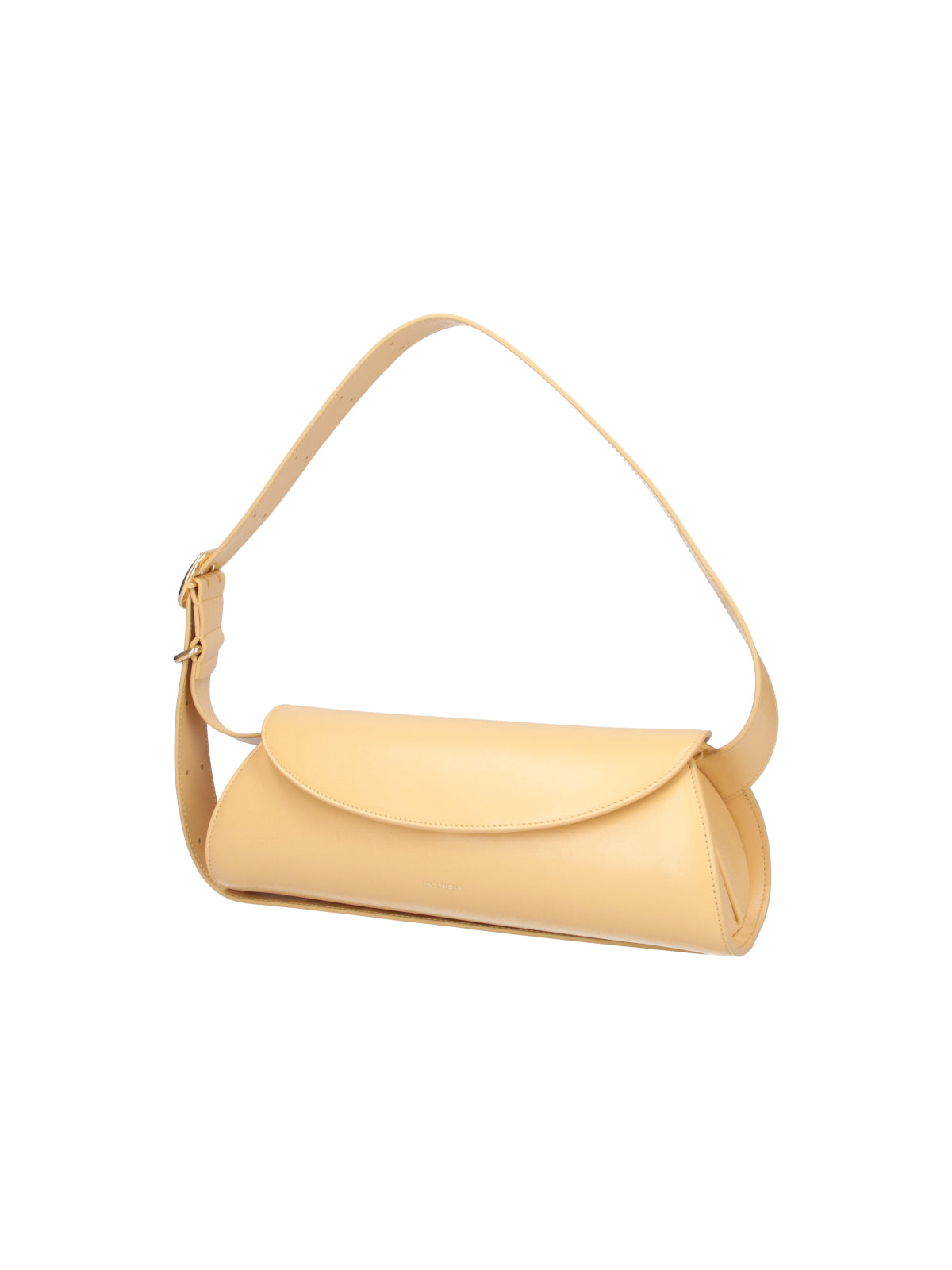 Yellow Cannolo Cylindrical Leather Shoulder Bag