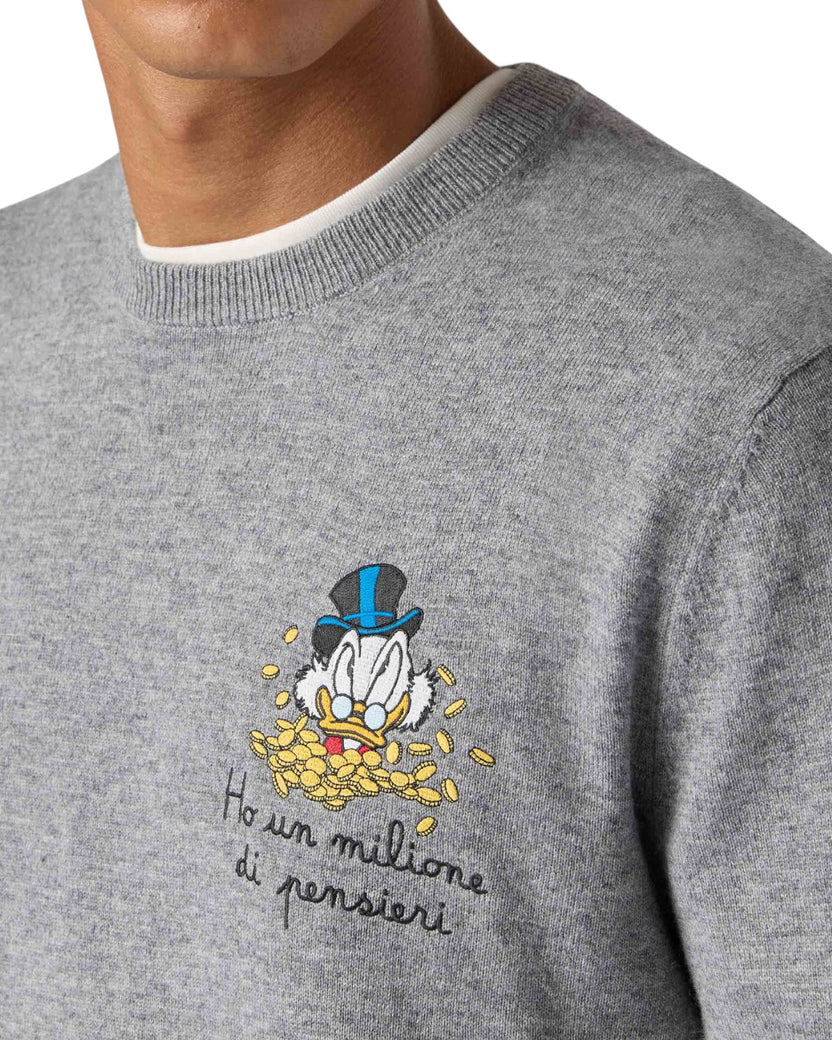 Lightweight Knit Sweater With Embroidered Graphic Detail