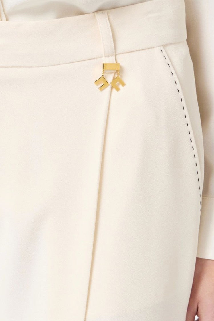 Tailored Beige Trousers With High Waist