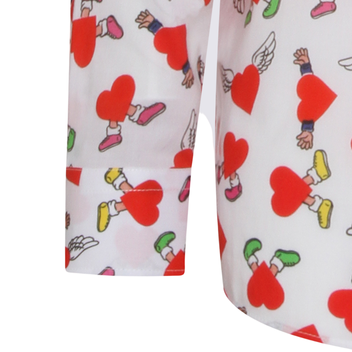 Long-Sleeved White Shirt with Heart
