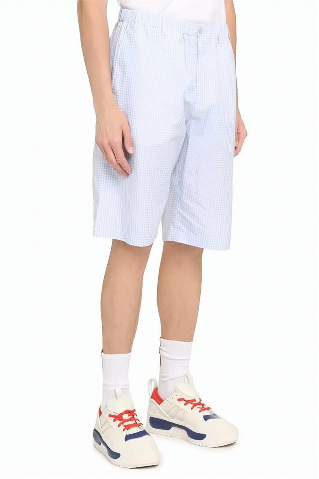 Light Blue Gingham Check Shorts