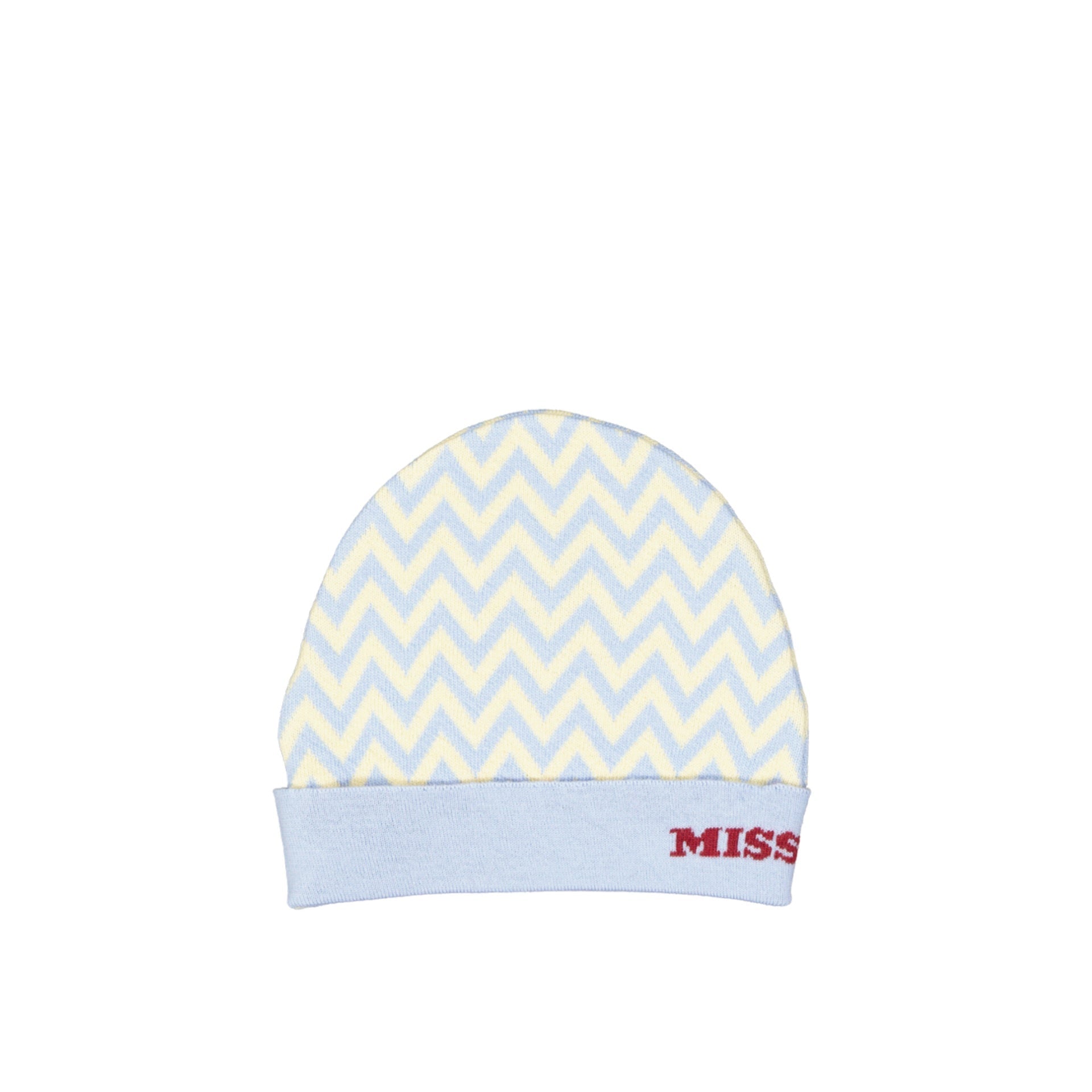 Zigzag Pattern Wool Hat With Ribbed Trims