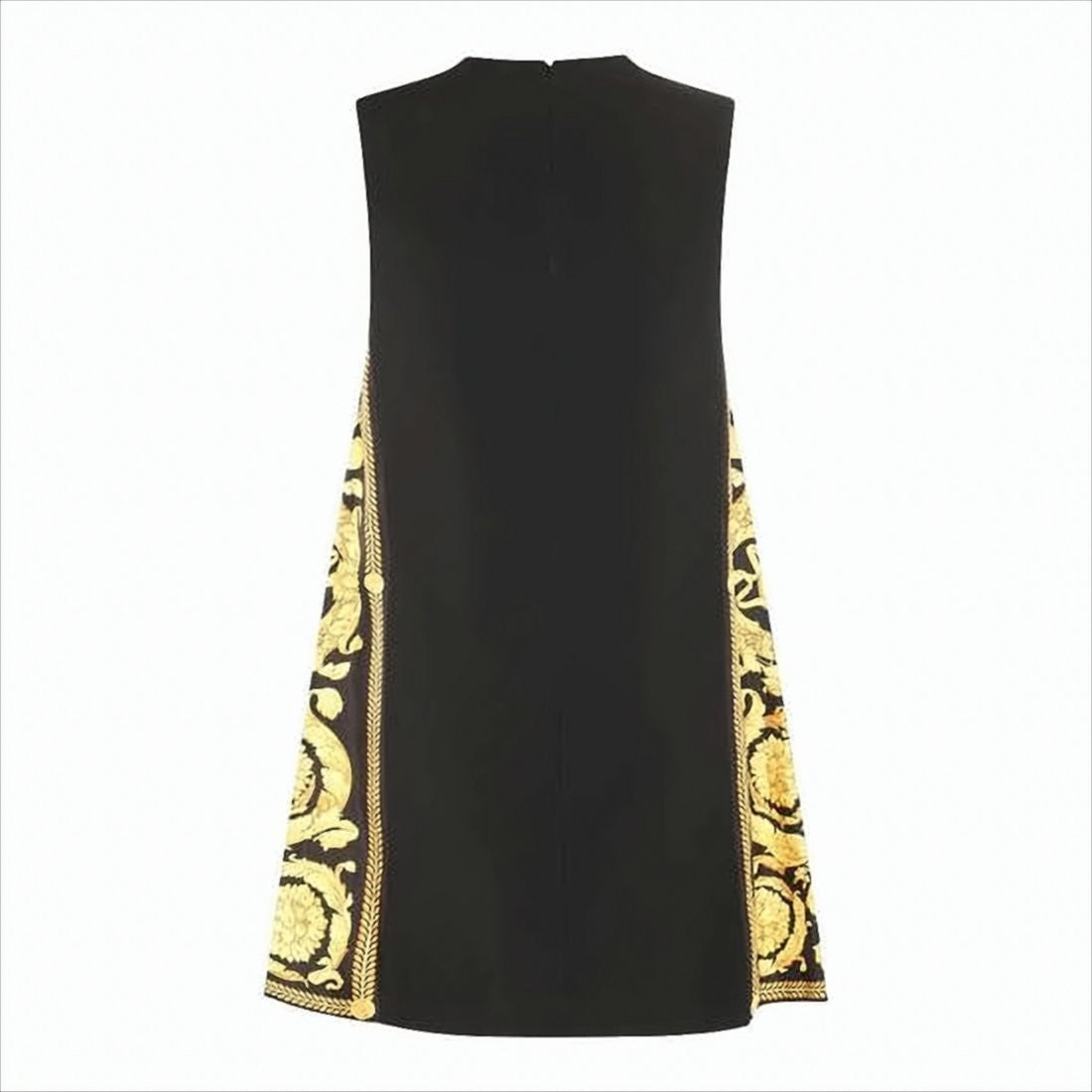 Baroque-Patterned Sleeveless Midi Dress by Versace