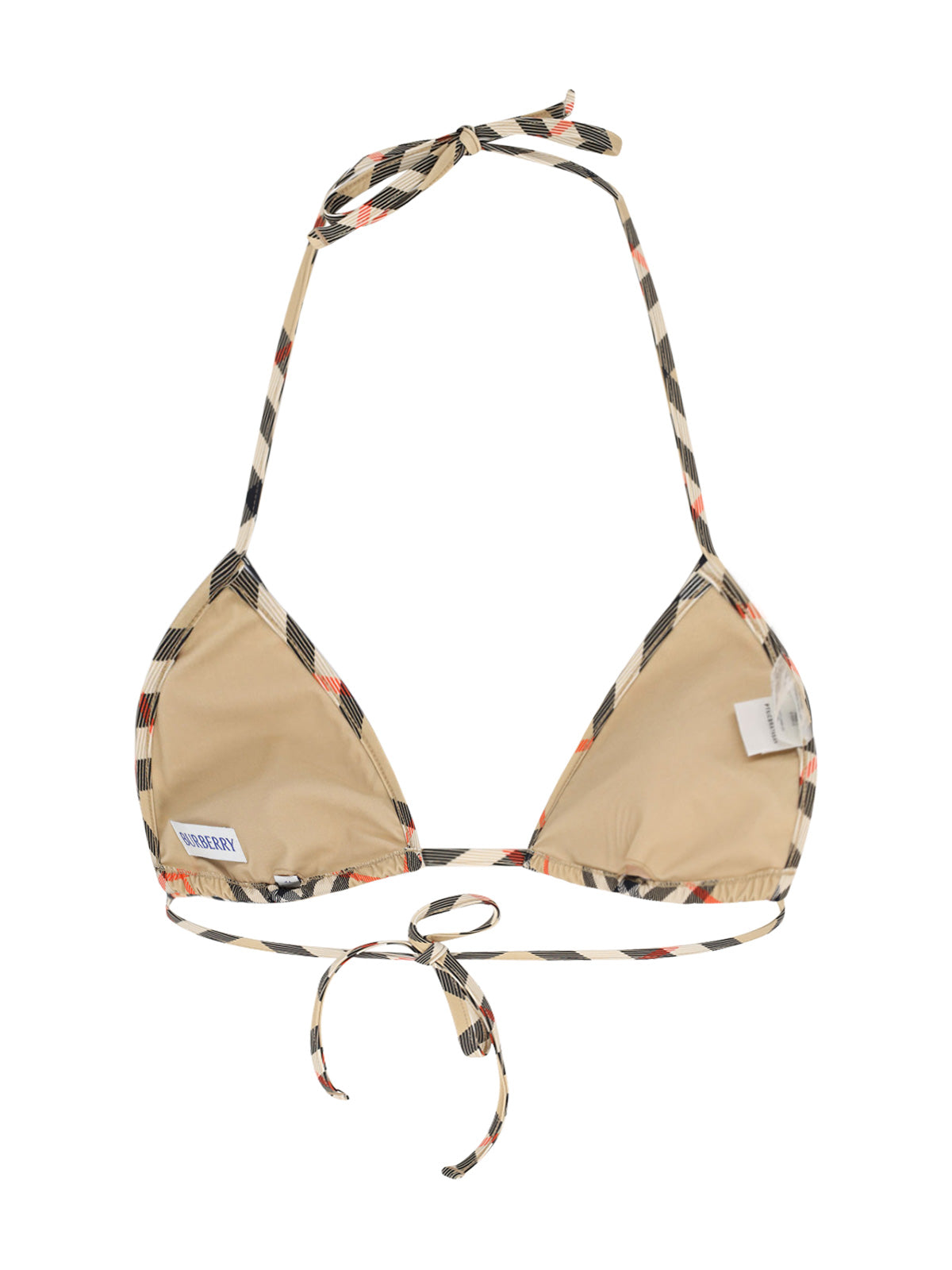 "Check" Costume Top In Beige Stretch Fabric
