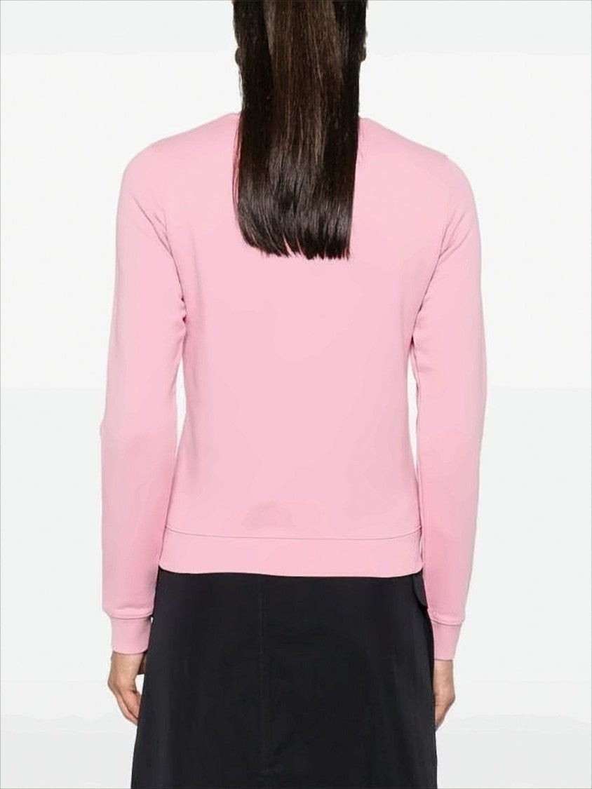 Long-Sleeved Crewneck Top With Relaxed Fit And Embroidered Detail
