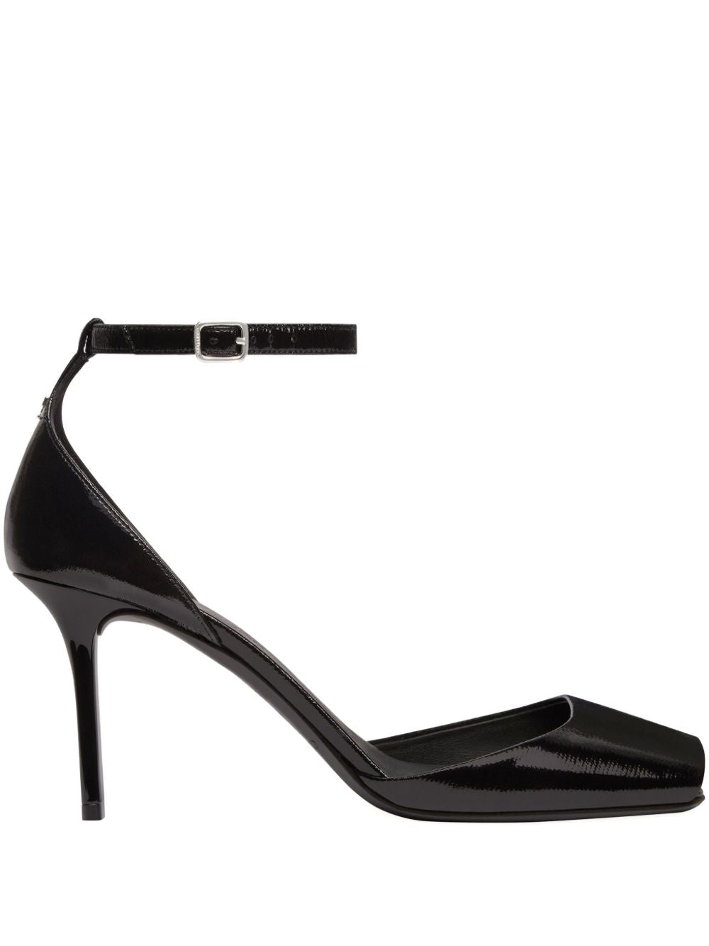 Patent Leather Peep Toe Ankle Strap Pumps