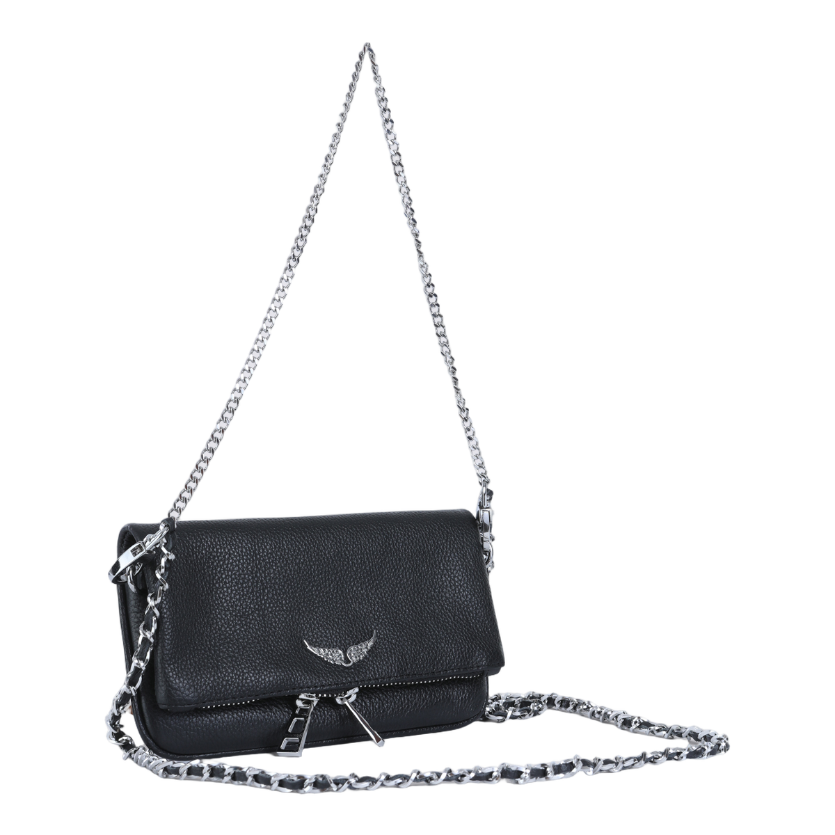 Textured Leather-like Black Bag