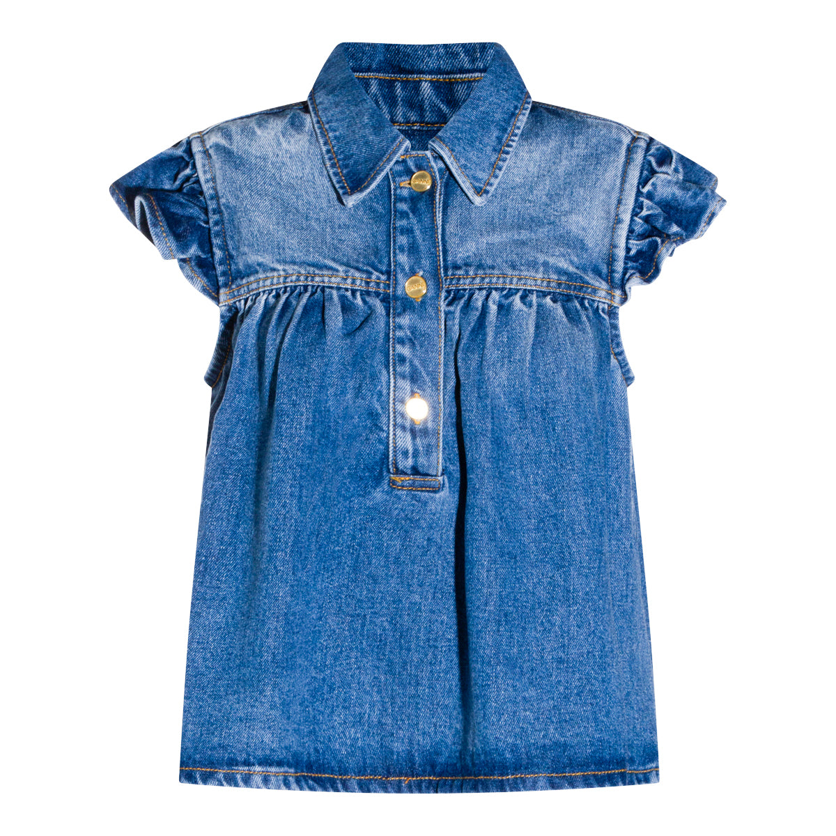 Ruffled Denim Top