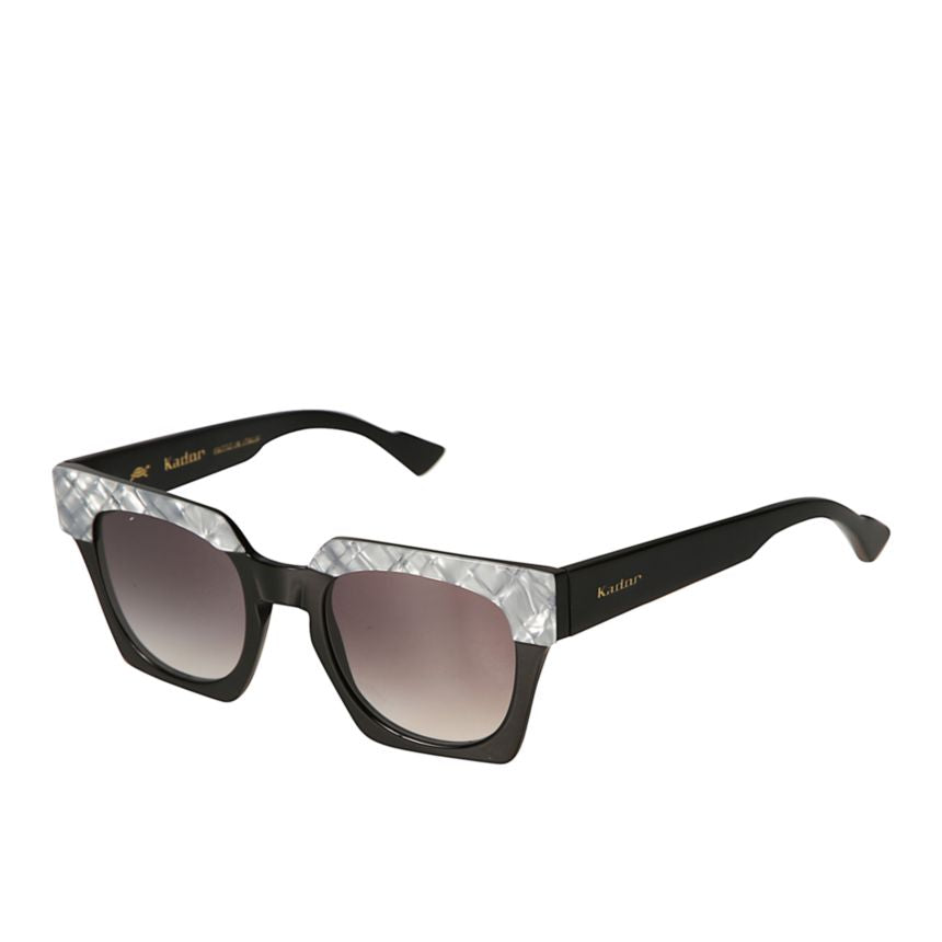 Portofino Bold Square Frame Sunglasses with Textured Silver Accents