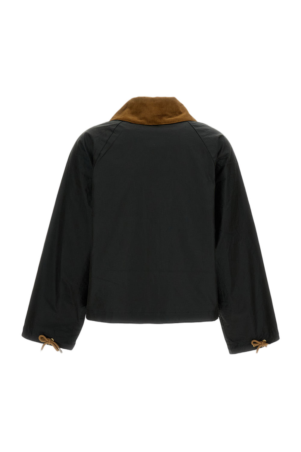 Waxed Cotton Jacket with Contrasting Corduroy Collar