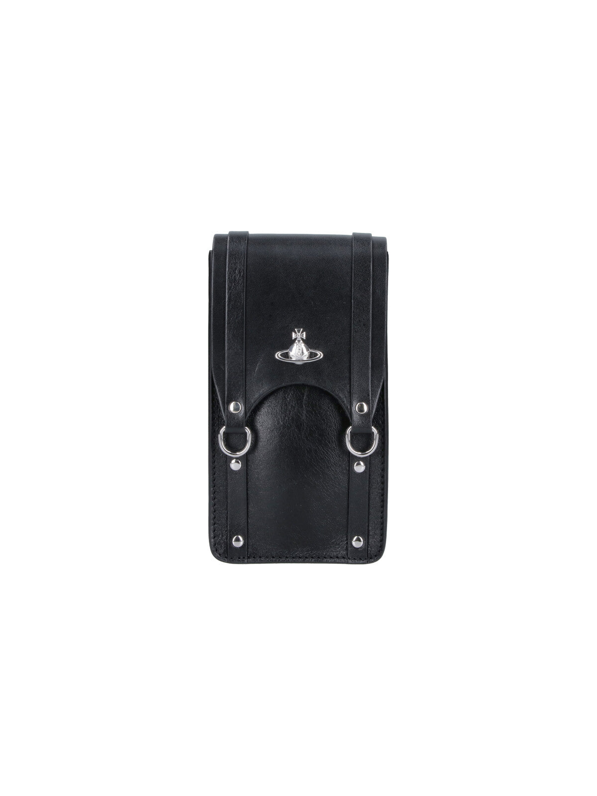 Black Structured Rectangular Flap Bag
