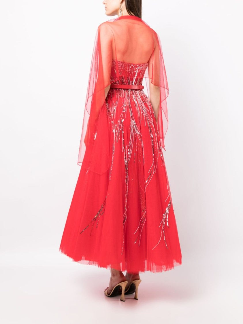 Midi Beaded Tulle Dress