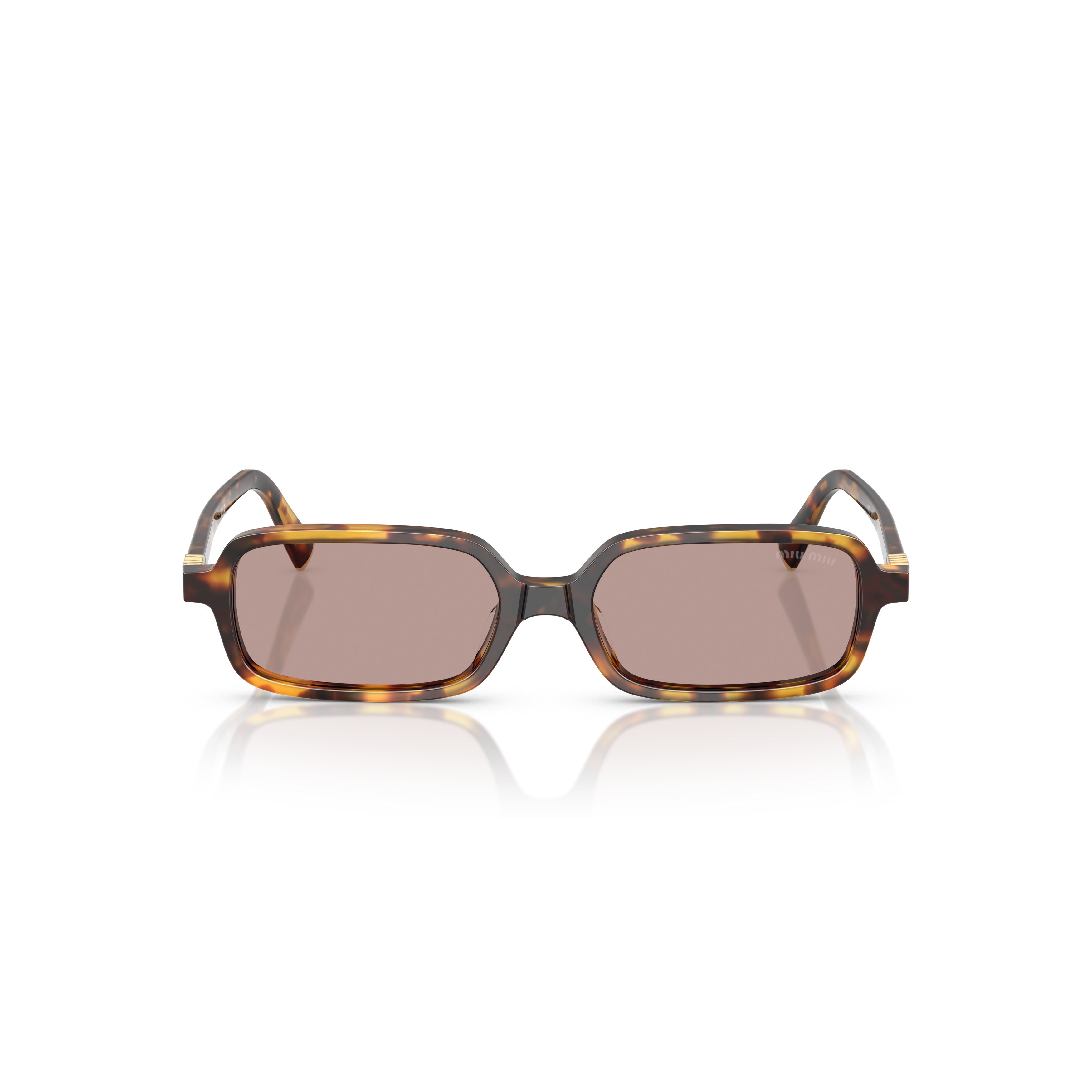 0mu 11zs Rectangular Sunglasses in Tortoiseshell Acetate
