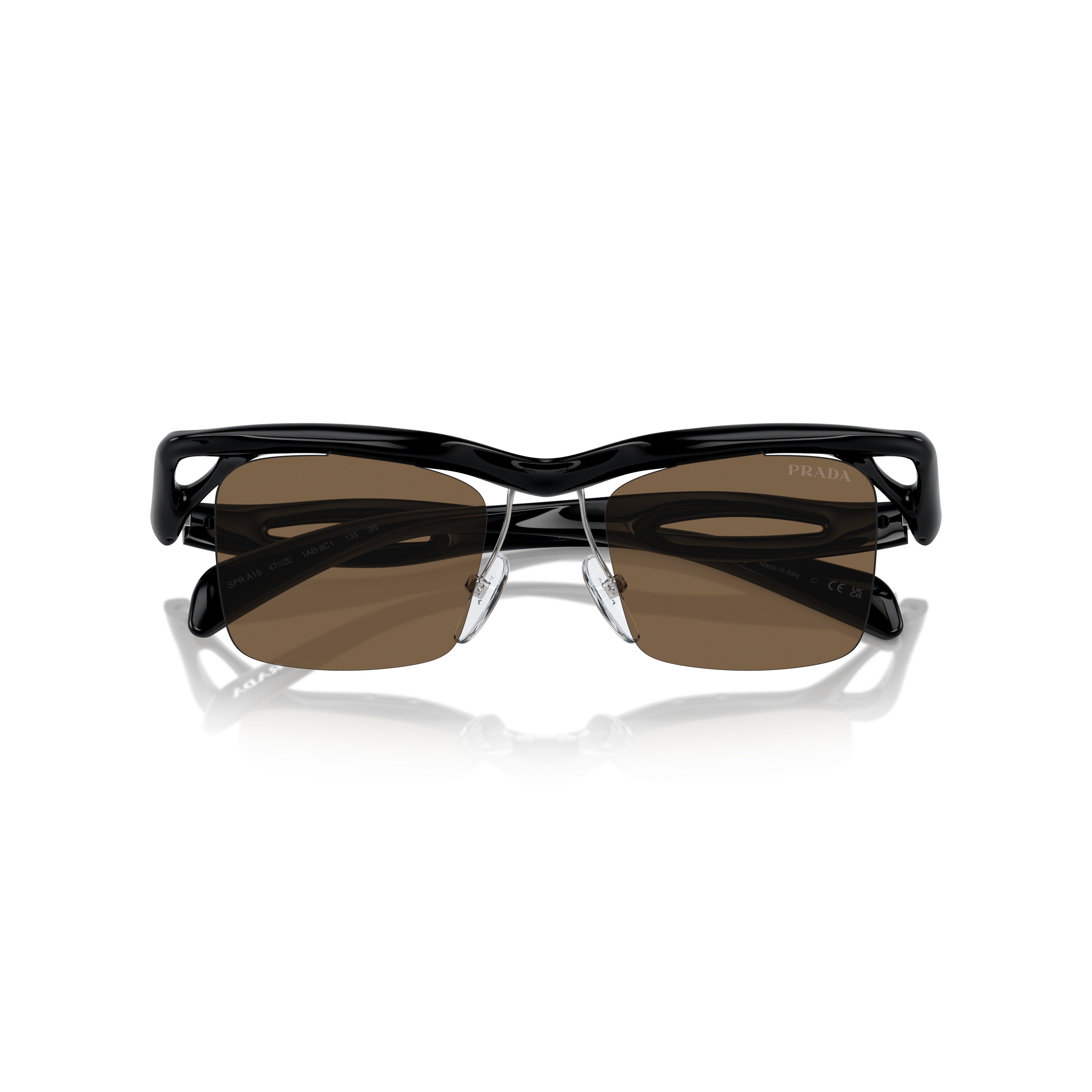 0pr A15s Sculptural Black Nylon Sunglasses