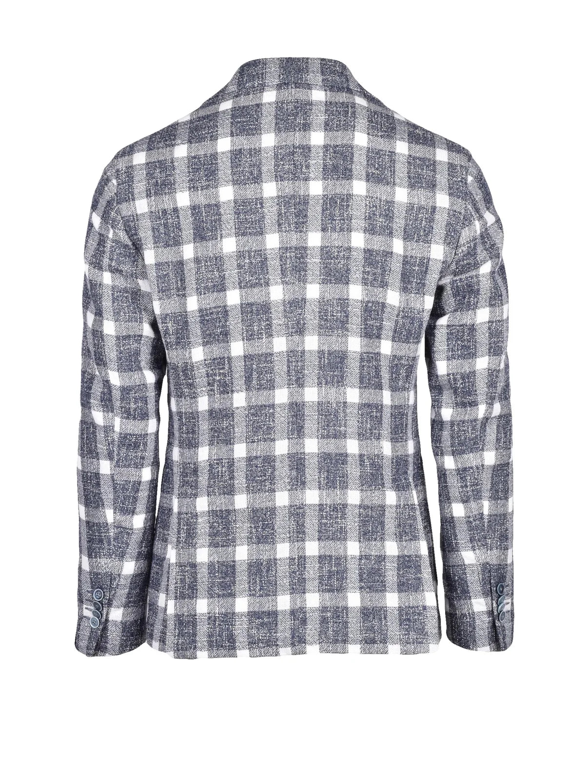 Blazer Jacket Cotton Acrylic Linen - White/Blue