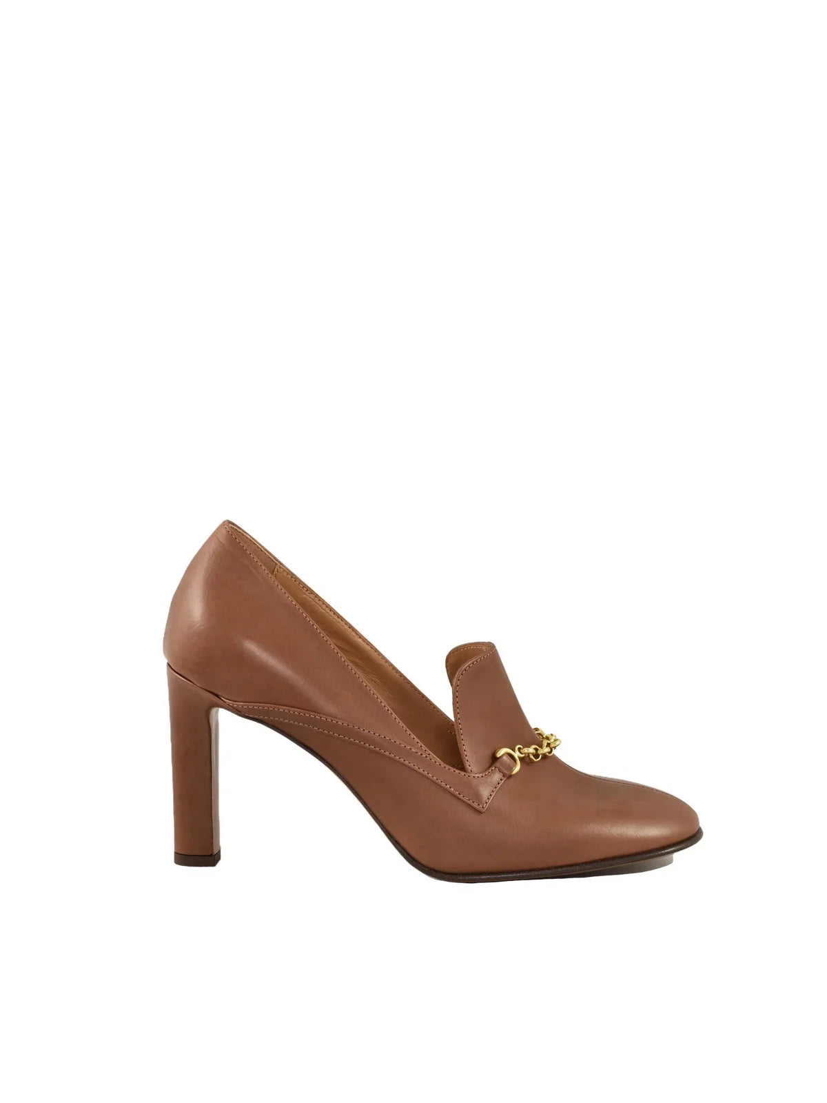 Brown Leather Women Pumps