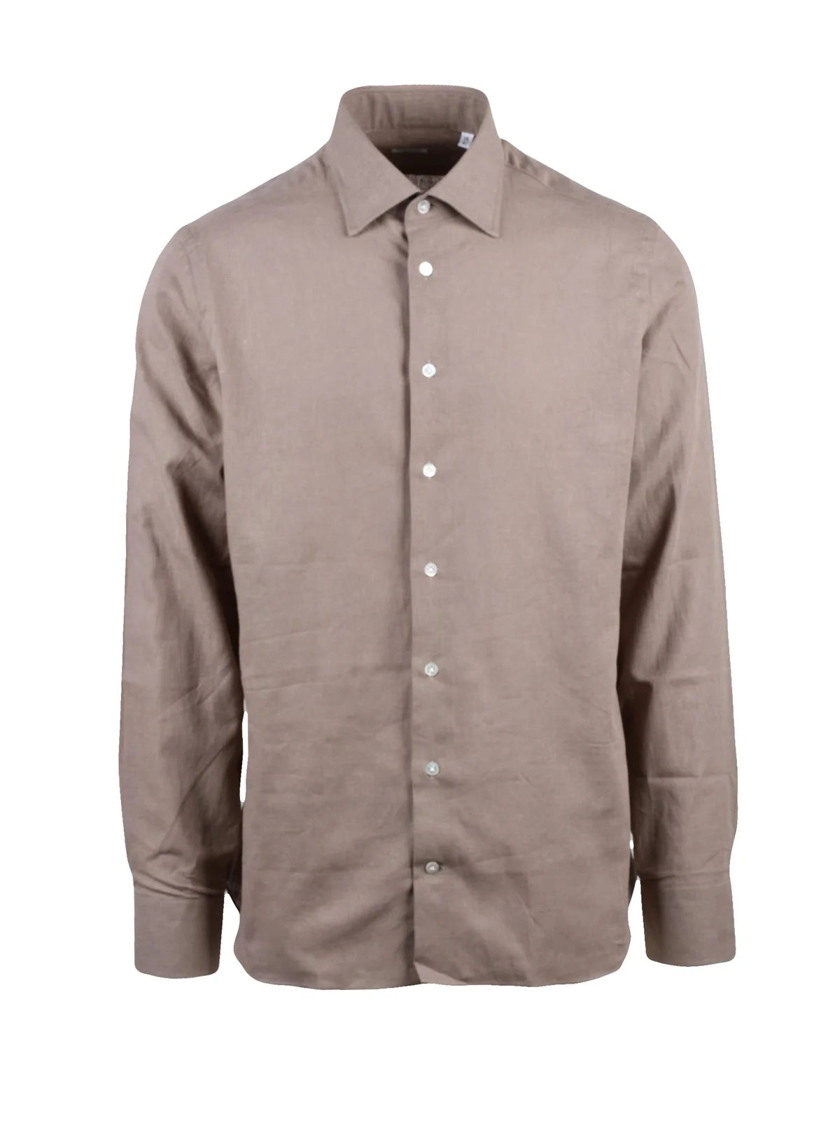 Taupe Cotton Linen Men Shirt