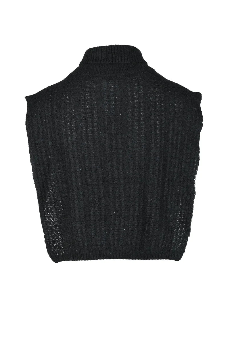 Mixed Fiber Cape - Black