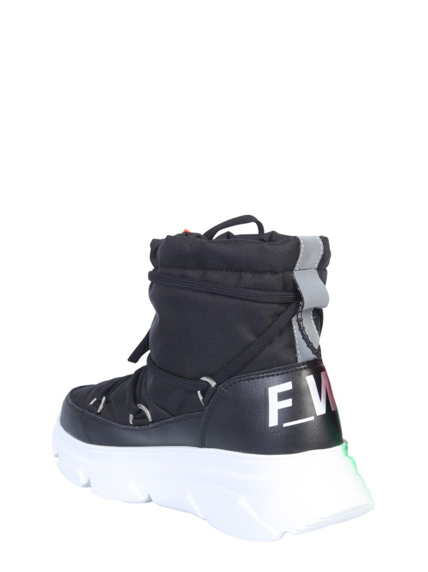 High-Top Black Nylon Boots