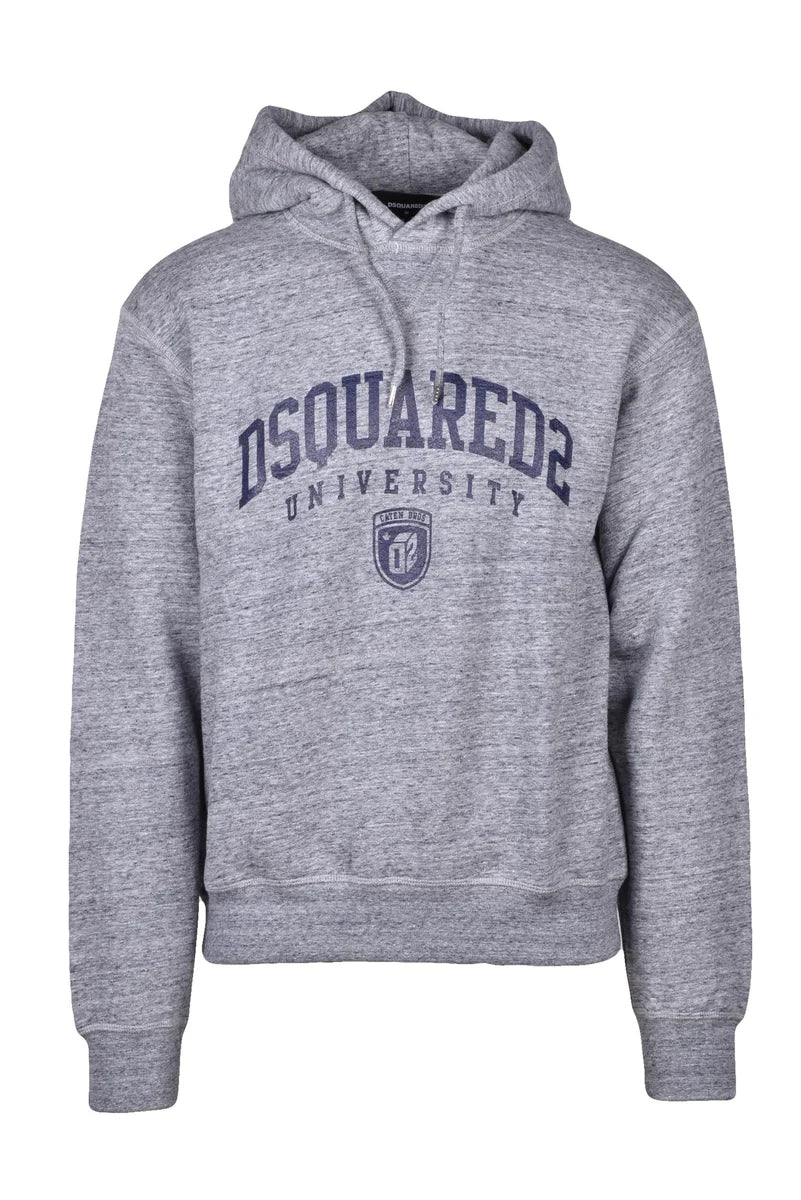 Heathered Grey Hoodie with Classic Design