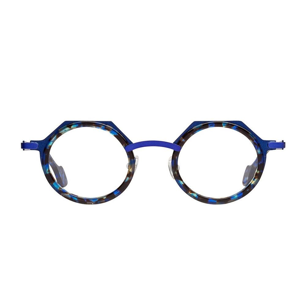 Ippon Geometric Celluloid Sunglasses With Blue Accents