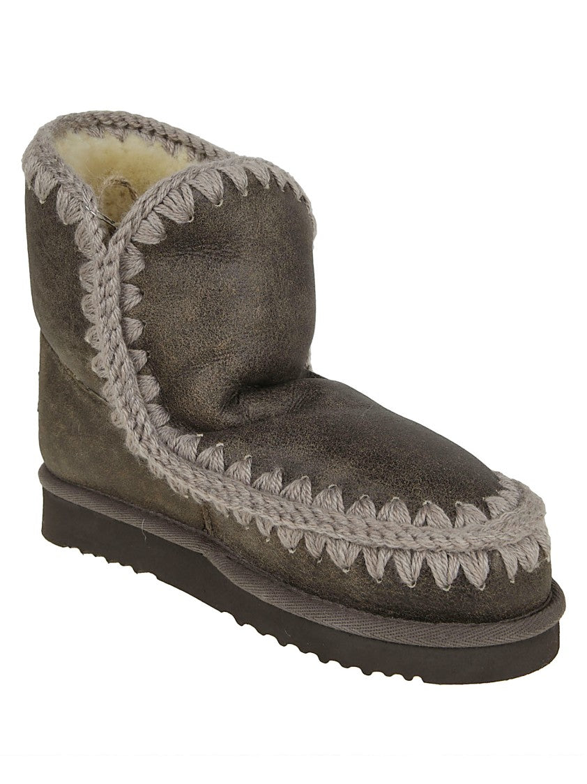 Brown Sheep Skin Ankle Boots