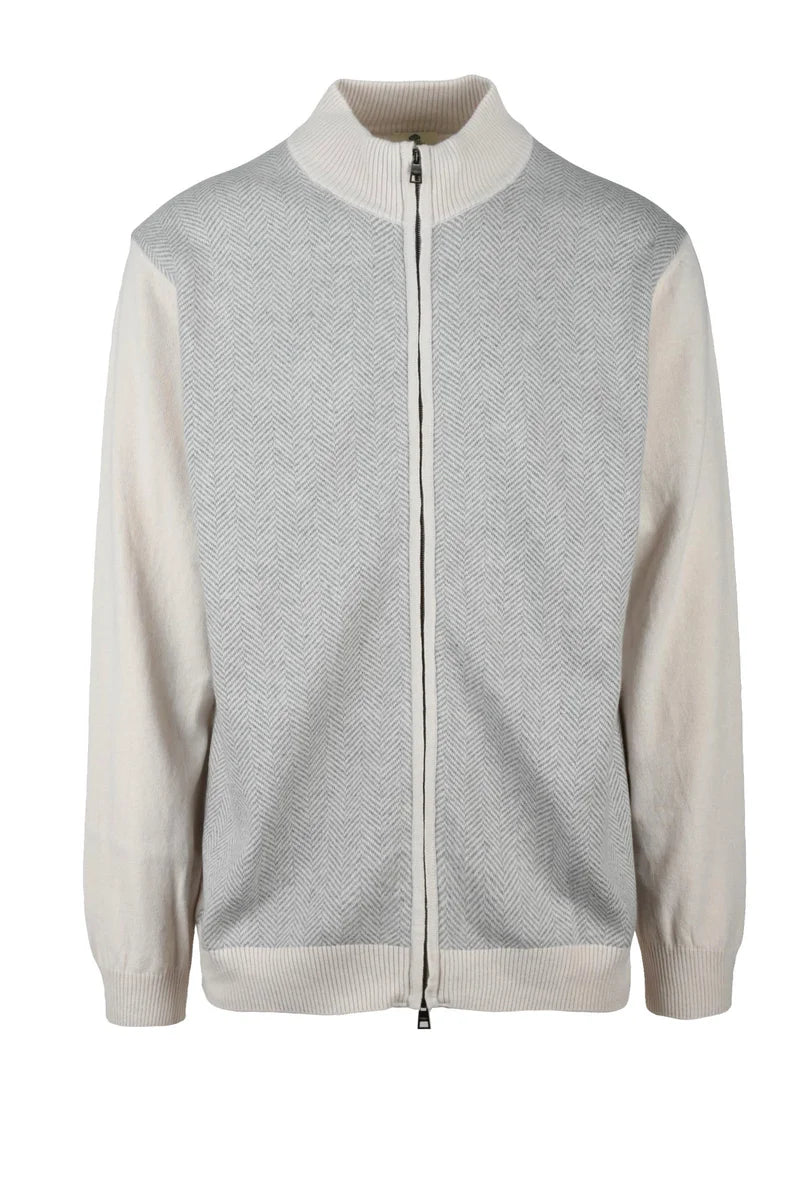 Zip Cardigan - Light Grey