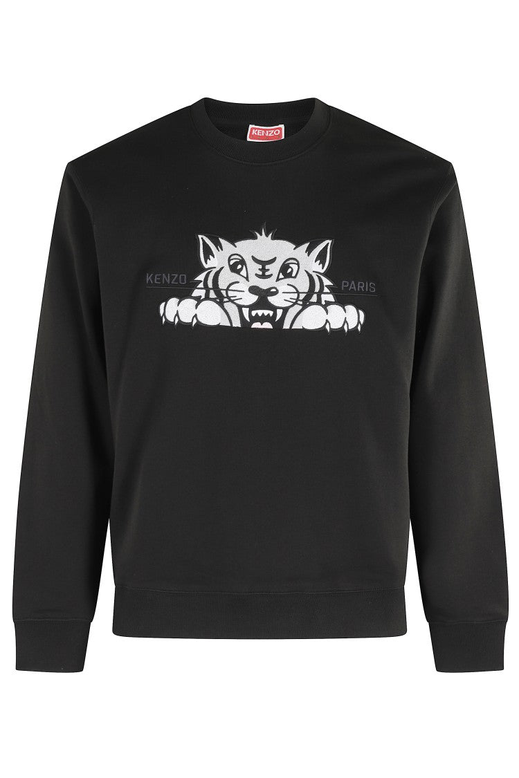 Happy Tiger Embroidered Sweatshirt