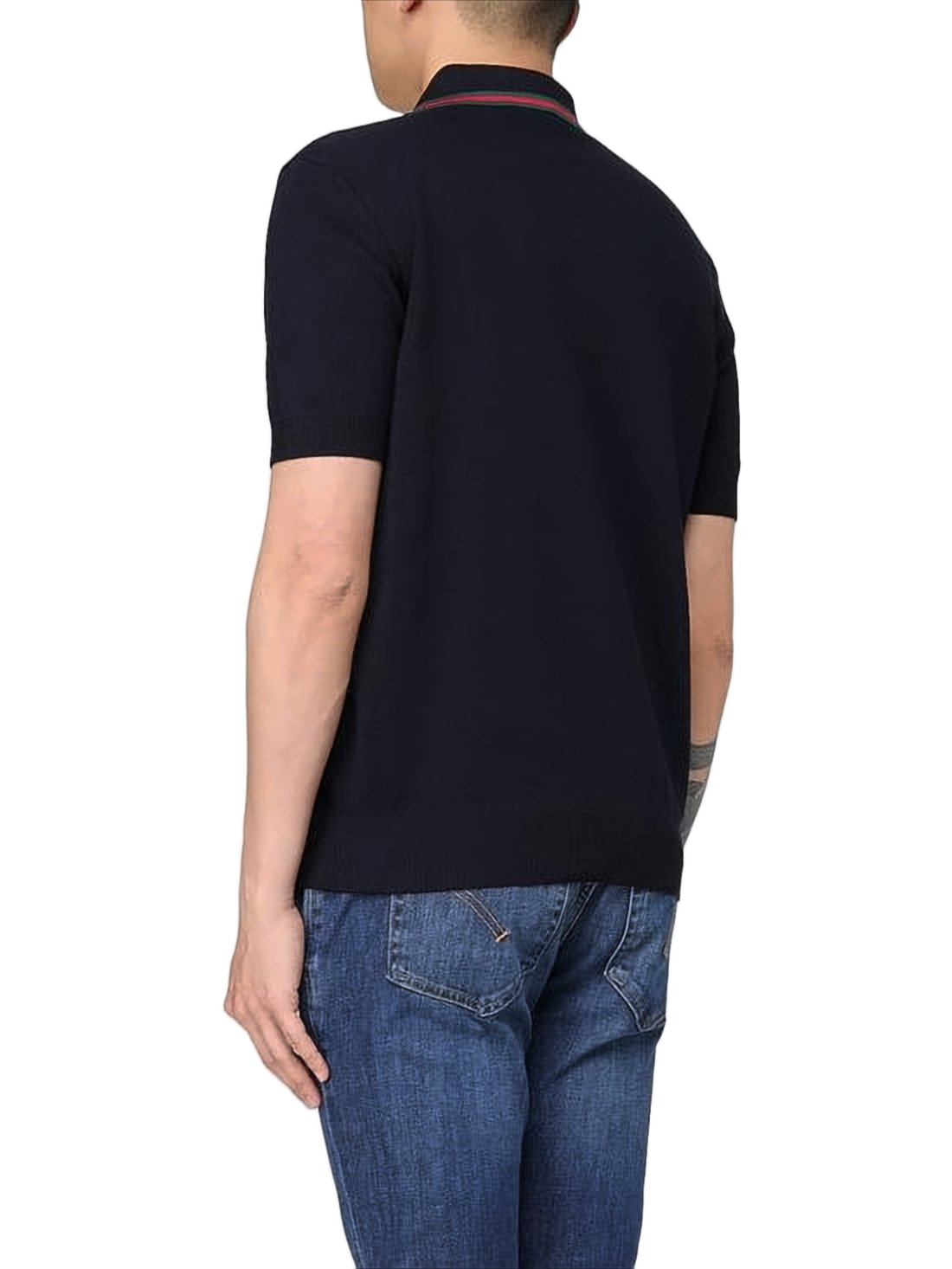 Short-Sleeved Polo Shirt with Iconic Stripe Detailing