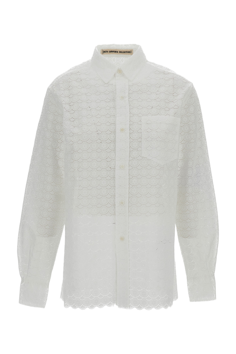 White Pablo Embroidered Cotton Shirt