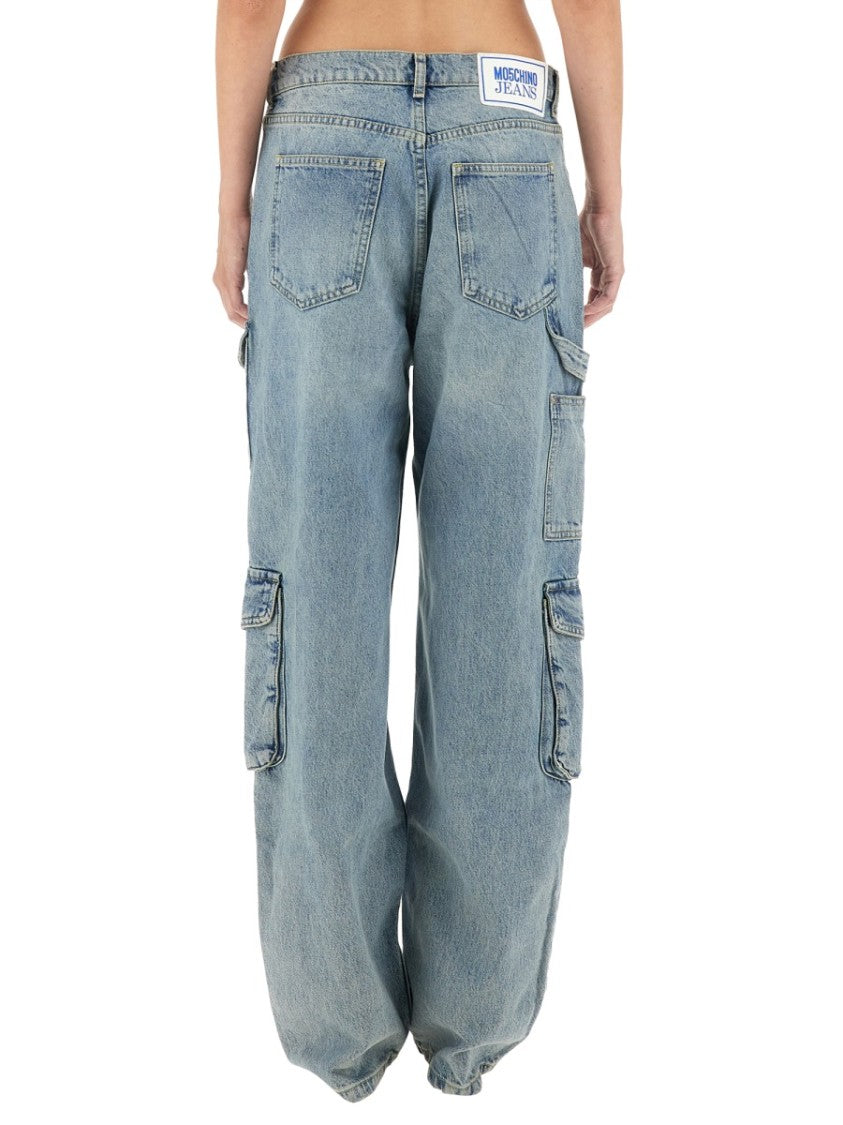 Cargo Pants With Vintage Light Wash