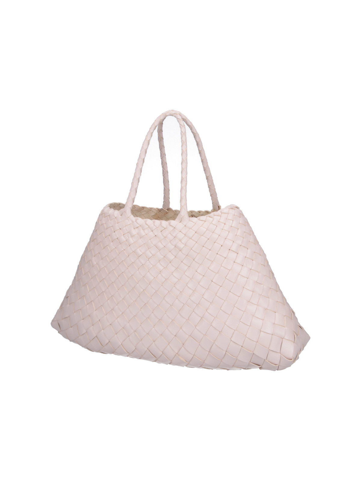 Cream Santa Croce Braided Leather Handbag